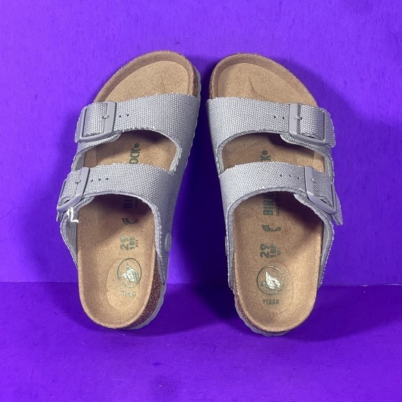 Birkenstock Arizona Vegan Textile Youth Gray Slide Sandals Shoe Size 11-NEW - Picture 5 of 8